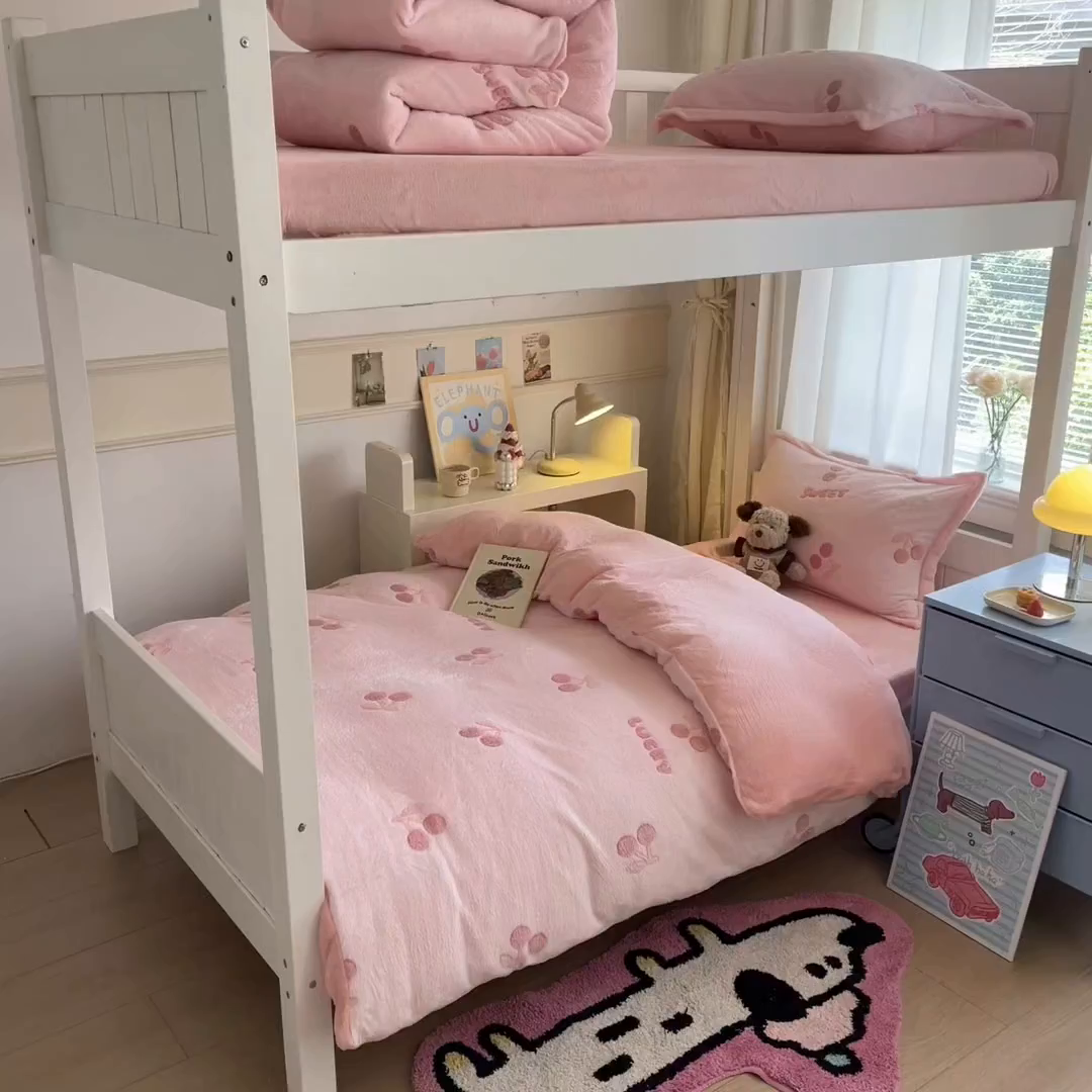 91家纺网 家纺一手货源 找家纺 （总）川悦生活 2025新款雪花绒宿舍床笠款三件套