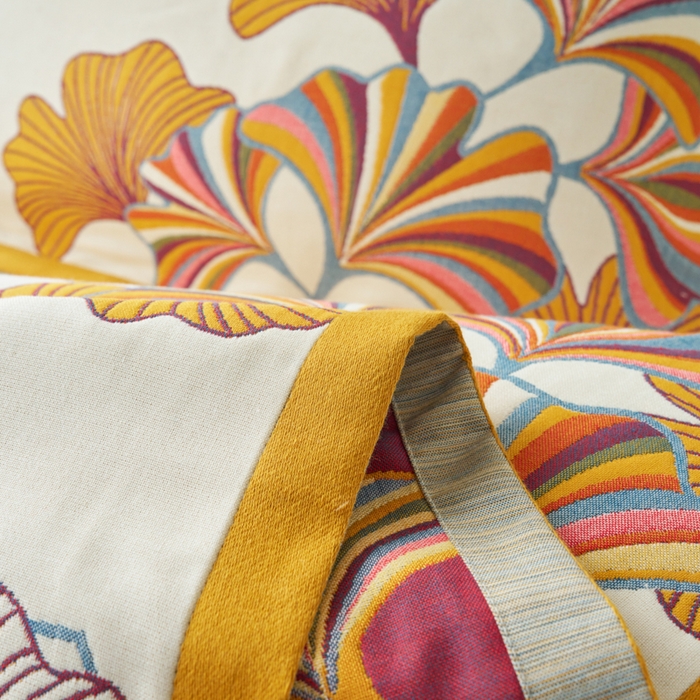 91家纺网 家纺一手货源 找家纺 棠薇家纺 2025新款八层枕巾加厚纱布枕巾花卉系列 银杏叶