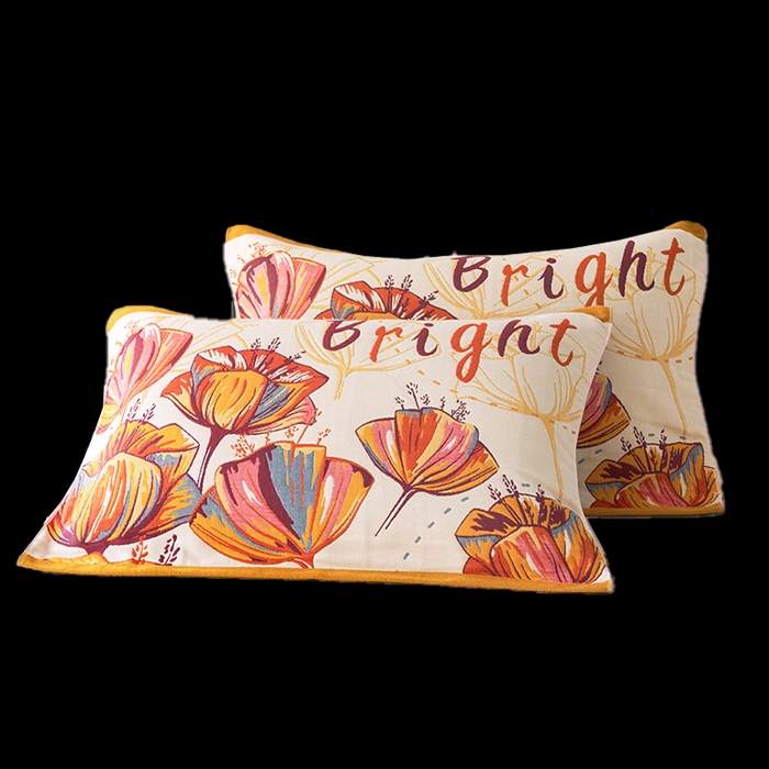 91家纺网 家纺一手货源 找家纺 棠薇家纺 2025新款八层枕巾加厚纱布枕巾花卉系列 虞美人