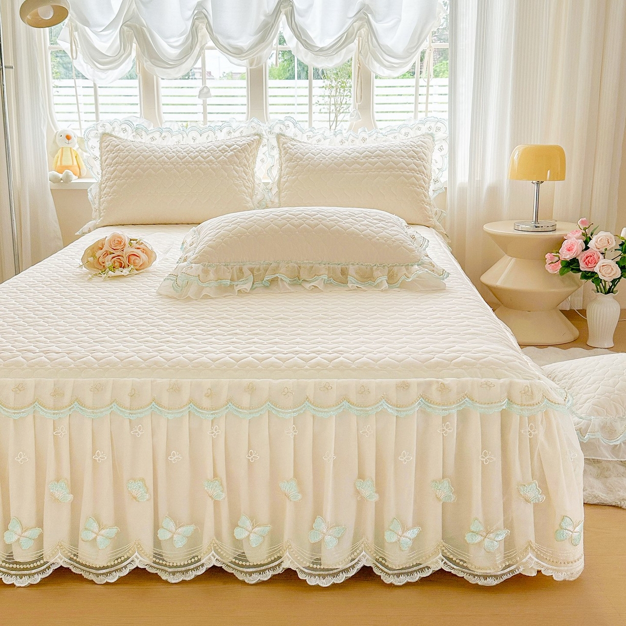 91家纺网 家纺一手货源 找家纺 （总）罗艺轩 2025新款全棉纯棉斜纹工艺床裙四件套（控价：1.5m298，1.8m303,1.8加大313，1.8x2.2m308，1.8x2.2m加大318，2.0m313,2.0m加大323）