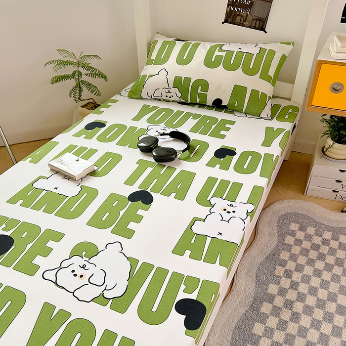 91家纺网 家纺一手货源 找家纺 （总）曼陀罗 2025新款5A级抗菌水洗棉学生床笠