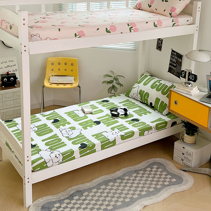 91家纺网 家纺一手货源 找家纺 （总）曼陀罗 2025新款5A级抗菌水洗棉学生床笠