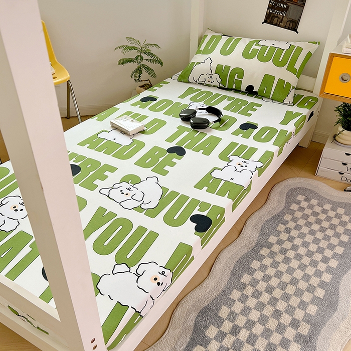 91家纺网 家纺一手货源 找家纺 （总）曼陀罗 2025新款5A级抗菌水洗棉学生床笠