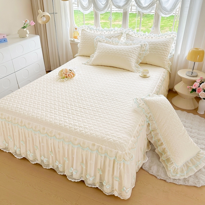 （总）罗艺轩 2025新款全棉纯棉斜纹花边单床裙床裙单件单品床裙（控价：1.5m145 1.8x2.0m150 1.8x2.2m155 2.0x2.2m160）