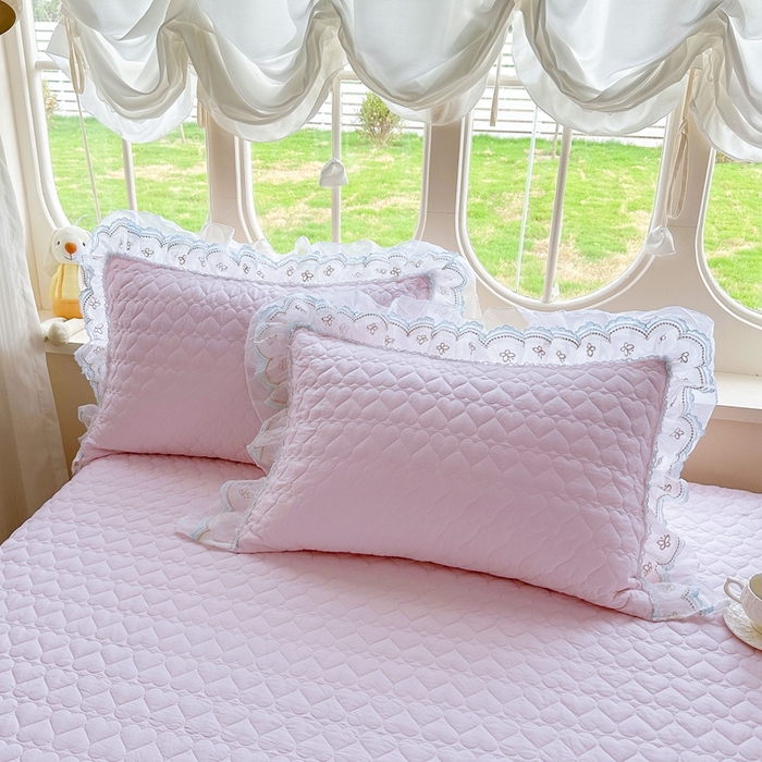 91家纺网 家纺一手货源 找家纺 罗艺轩 2025新款全棉纯棉斜纹花边单床裙床裙单件单品床裙 蓝蝴蝶-紫色