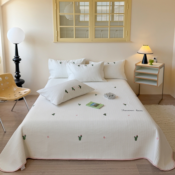 （总）优悦生活馆 2025新款皱皱纱夹棉刺绣系列床盖