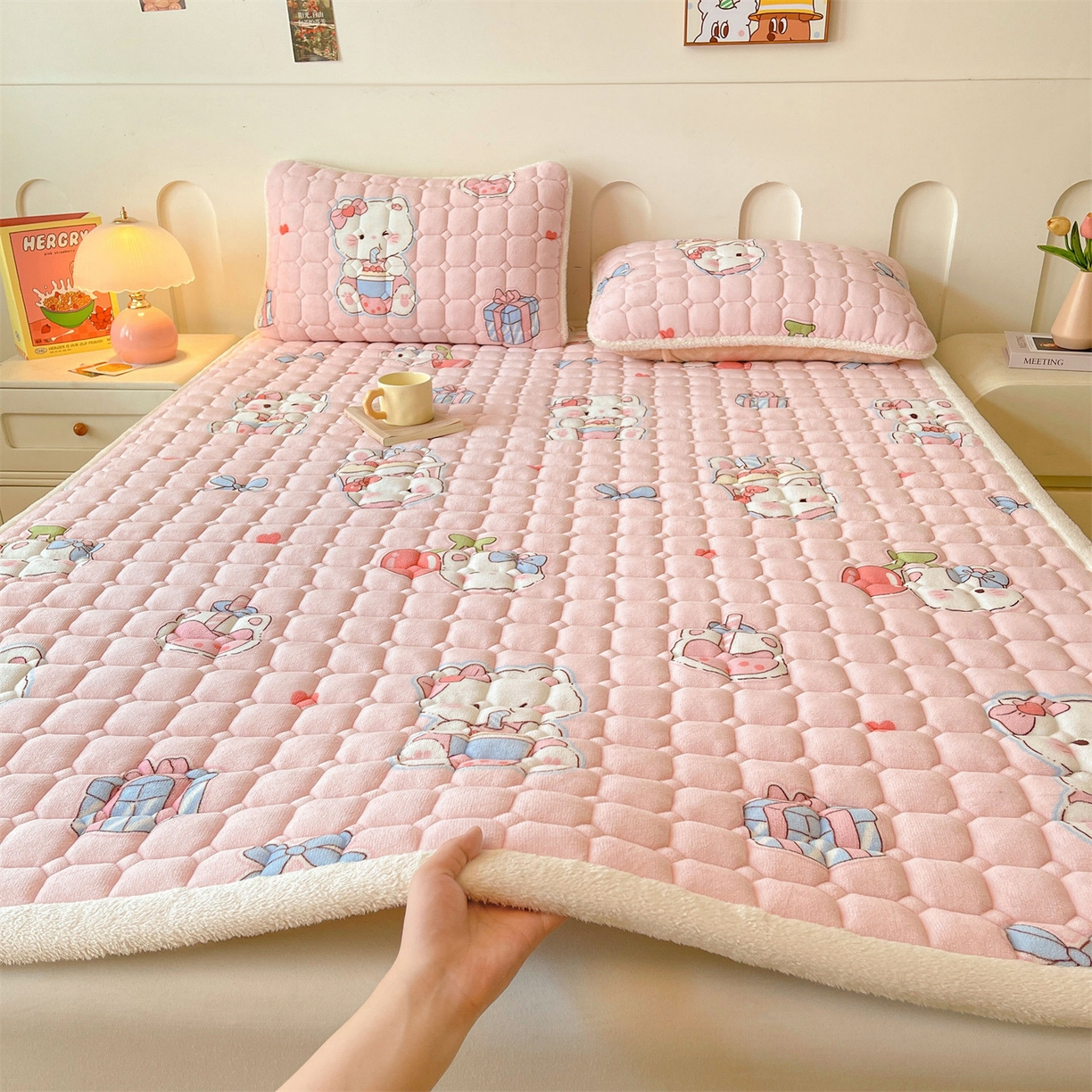 91家纺网 家纺一手货源 找家纺 （总）雯豆家纺 2025新款加厚床垫床褥子牛奶绒床褥床护垫学生宿舍垫子铺底