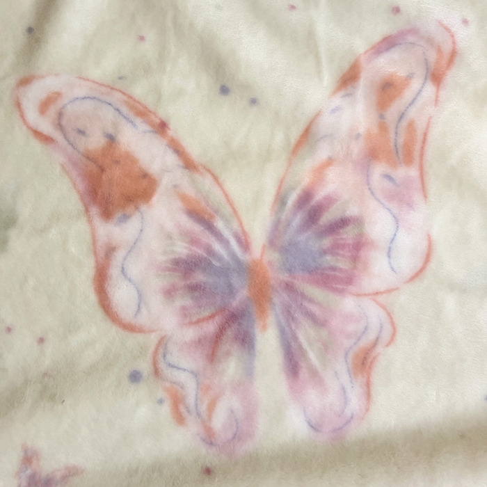 91家纺网 家纺一手货源 找家纺 启发毛毯 2025新款高克重双面牛奶绒盖毯 彩蝴蝶