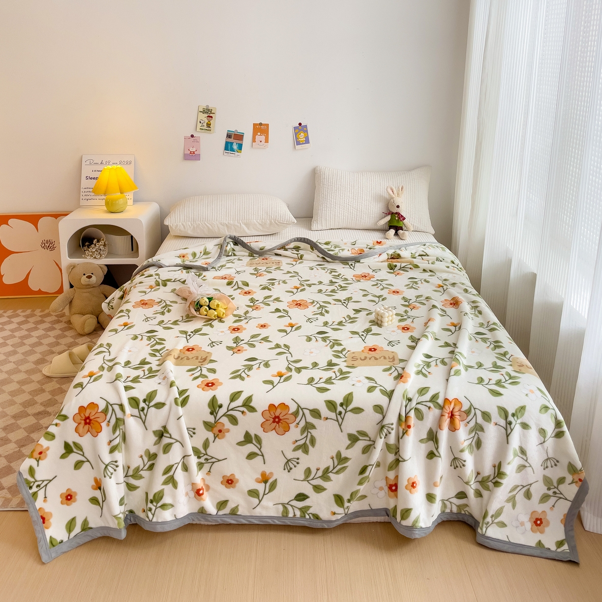 91家纺网 家纺一手货源 找家纺 启发毛毯 2025新款高克重双面牛奶绒盖毯 春晓