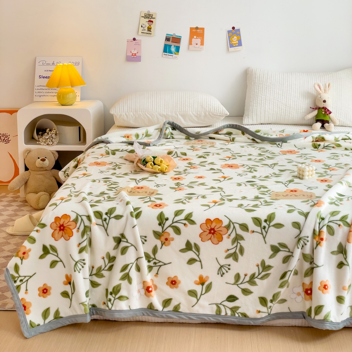 91家纺网 家纺一手货源 找家纺 启发毛毯 2025新款高克重双面牛奶绒盖毯 春晓