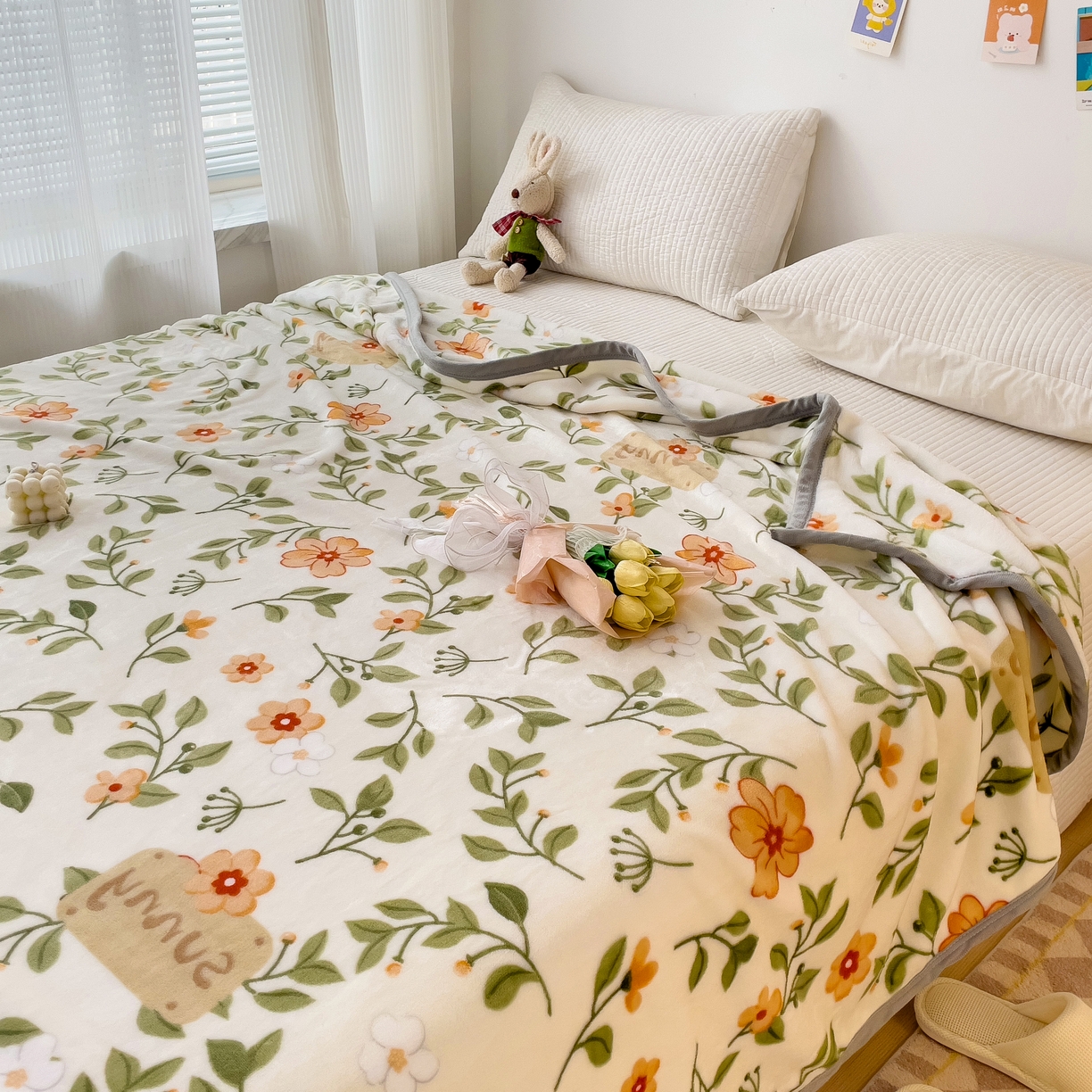 91家纺网 家纺一手货源 找家纺 启发毛毯 2025新款高克重双面牛奶绒盖毯 春晓