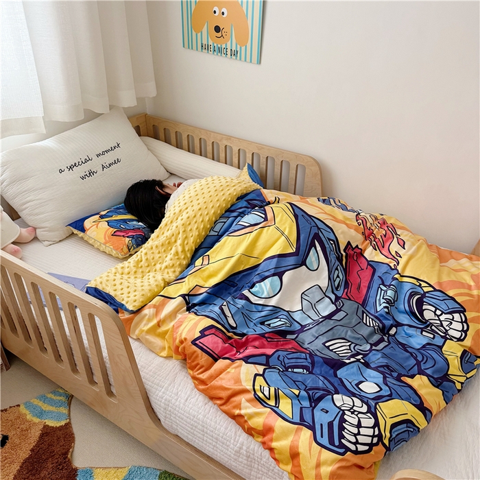 91家纺网 家纺一手货源 找家纺 （总）萌宝家纺 2025新款幼儿园大版豆豆绒三件套婴儿绒六件套