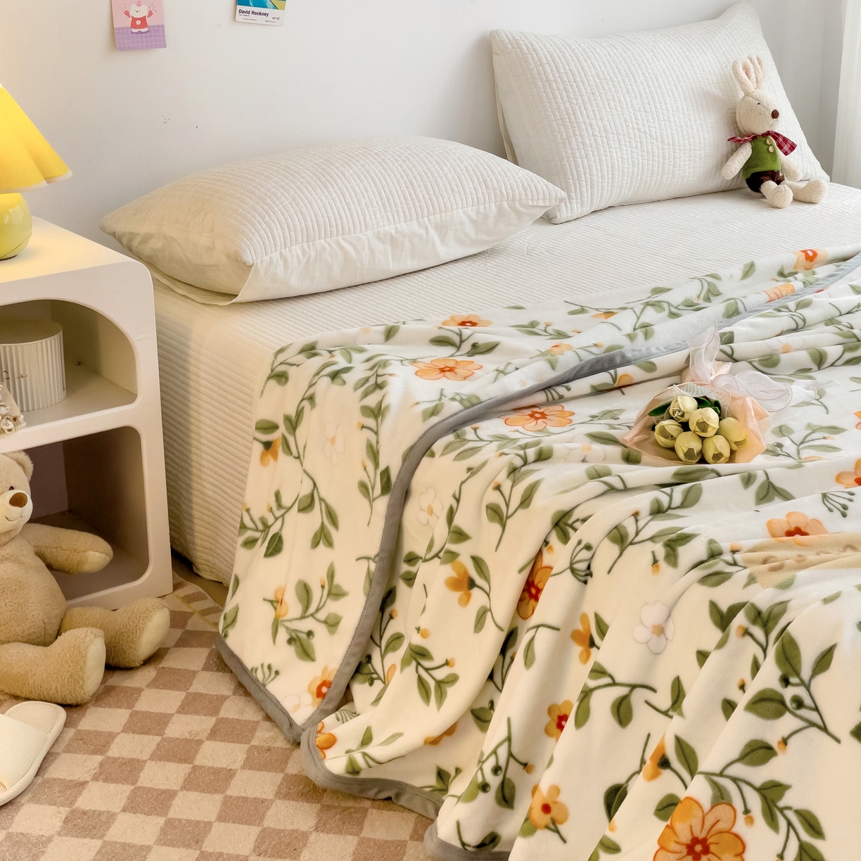 91家纺网 家纺一手货源 找家纺 启发毛毯 2025新款高克重双面牛奶绒盖毯 春晓