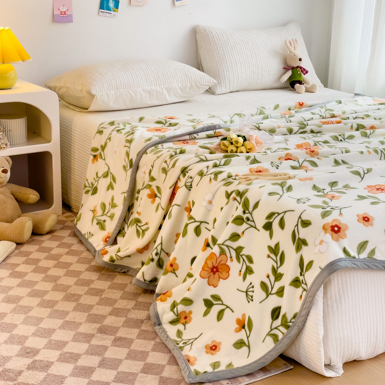 91家纺网 家纺一手货源 找家纺 启发毛毯 2025新款高克重双面牛奶绒盖毯 春晓