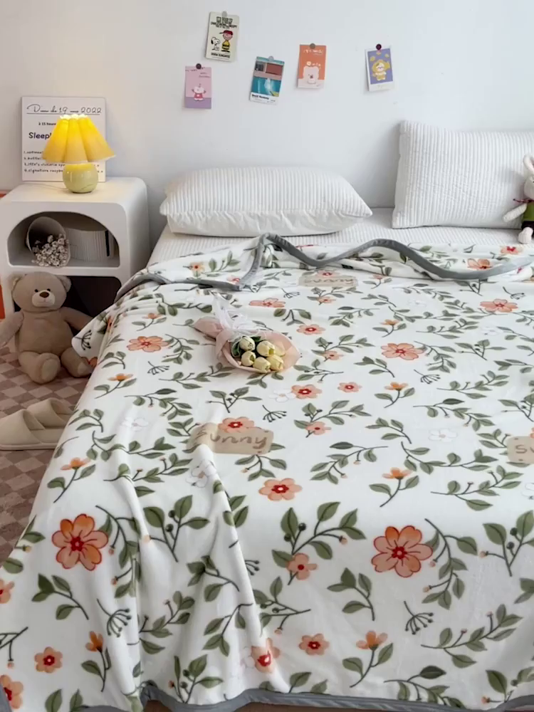 91家纺网 家纺一手货源 找家纺 启发毛毯 2025新款高克重双面牛奶绒盖毯 春晓