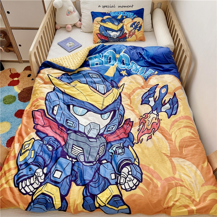 91家纺网 家纺一手货源 找家纺 （总）萌宝家纺 2025新款幼儿园大版豆豆绒三件套婴儿绒六件套