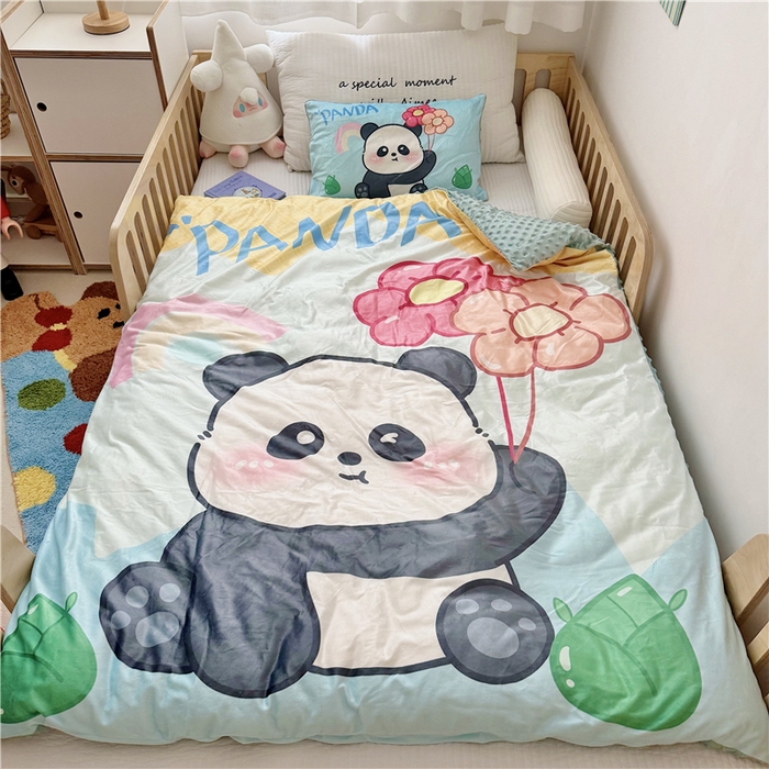 91家纺网 家纺一手货源 找家纺 （总）萌宝家纺 2025新款幼儿园大版豆豆绒三件套婴儿绒六件套