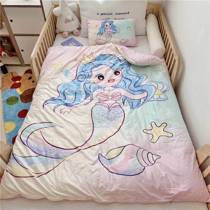 91家纺网 家纺一手货源 找家纺 （总）萌宝家纺 2025新款幼儿园大版豆豆绒三件套婴儿绒六件套