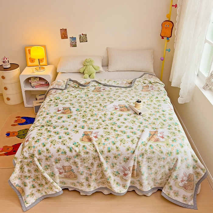 91家纺网 家纺一手货源 找家纺 启发毛毯 2025新款高克重双面牛奶绒盖毯 花丛