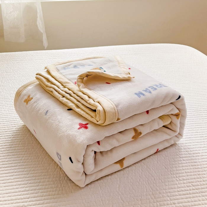 91家纺网 家纺一手货源 找家纺 启发毛毯 2025新款高克重双面牛奶绒盖毯 开心派对