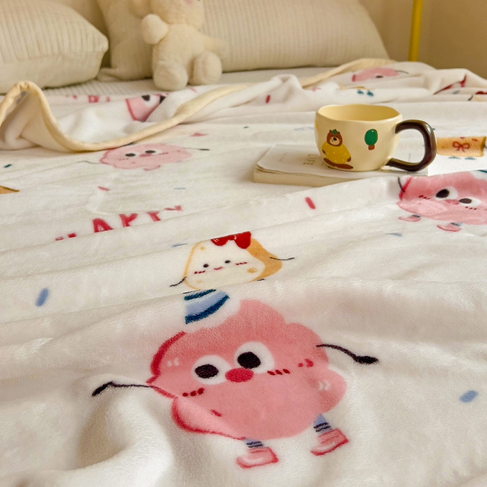 91家纺网 家纺一手货源 找家纺 启发毛毯 2025新款高克重双面牛奶绒盖毯 开心派对