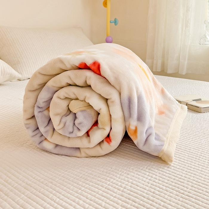 91家纺网 家纺一手货源 找家纺 启发毛毯 2025新款高克重双面牛奶绒盖毯 暖阳