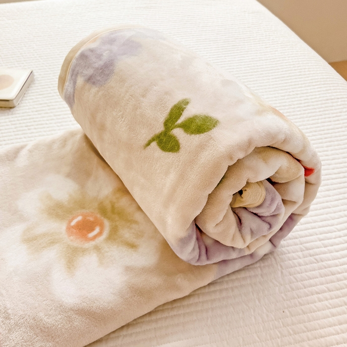 91家纺网 家纺一手货源 找家纺 启发毛毯 2025新款高克重双面牛奶绒盖毯 暖阳