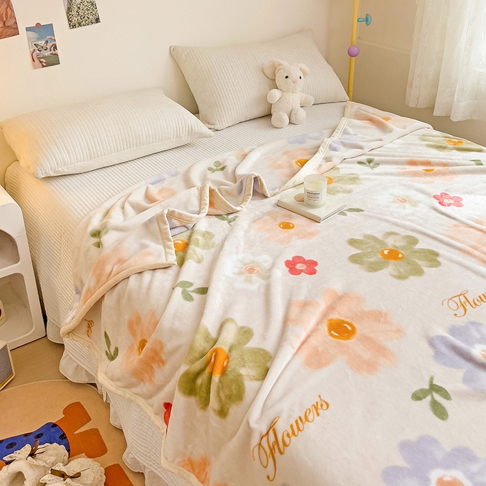 91家纺网 家纺一手货源 找家纺 启发毛毯 2025新款高克重双面牛奶绒盖毯 暖阳