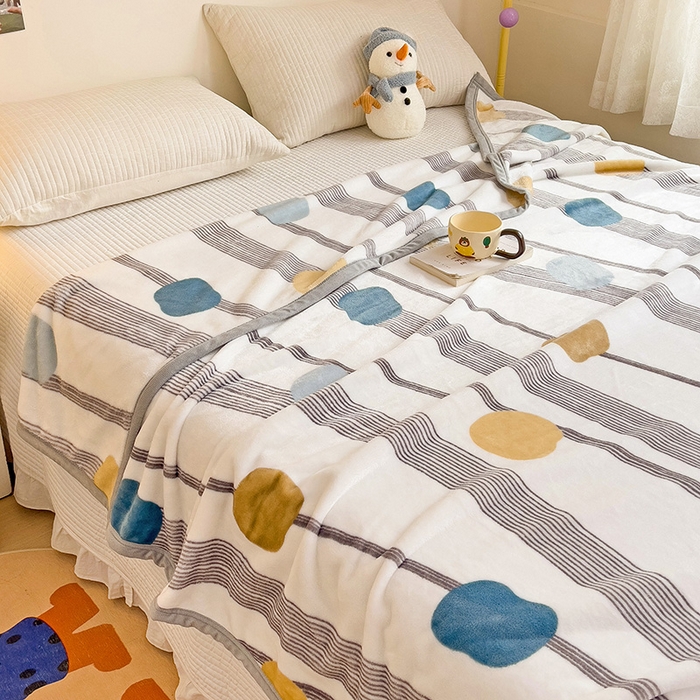 91家纺网 家纺一手货源 找家纺 启发毛毯 2025新款高克重双面牛奶绒盖毯 条块