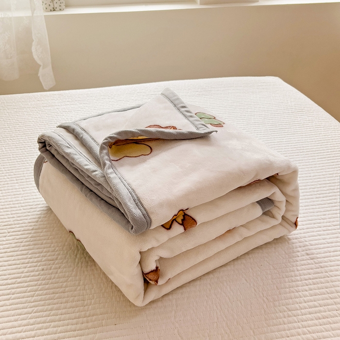 91家纺网 家纺一手货源 找家纺 启发毛毯 2025新款高克重双面牛奶绒盖毯 小狮子