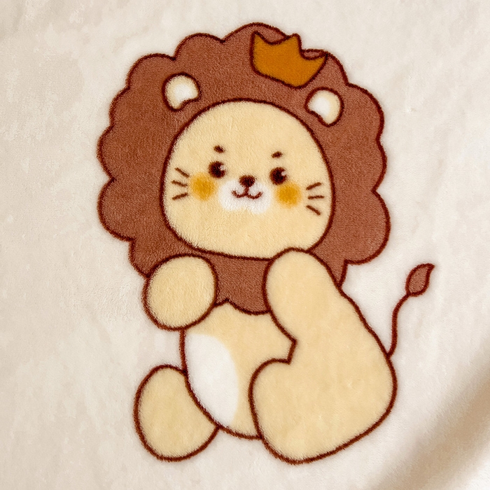 91家纺网 家纺一手货源 找家纺 启发毛毯 2025新款高克重双面牛奶绒盖毯 小狮子