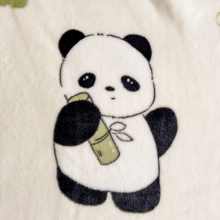 91家纺网 家纺一手货源 找家纺 启发毛毯 2025新款高克重双面牛奶绒盖毯 小熊猫