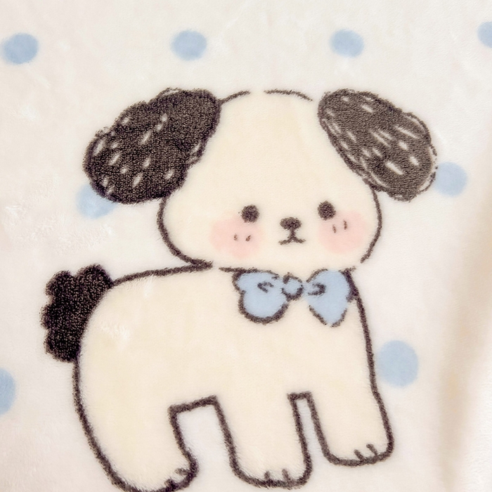 91家纺网 家纺一手货源 找家纺 启发毛毯 2025新款高克重双面牛奶绒盖毯 圆点狗