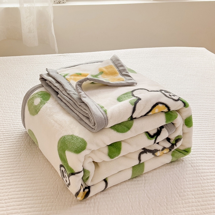 91家纺网 家纺一手货源 找家纺 启发毛毯 2025新款高克重双面牛奶绒盖毯 字母狗