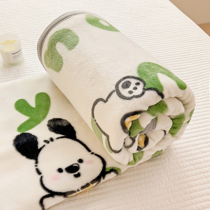 91家纺网 家纺一手货源 找家纺 启发毛毯 2025新款高克重双面牛奶绒盖毯 字母狗