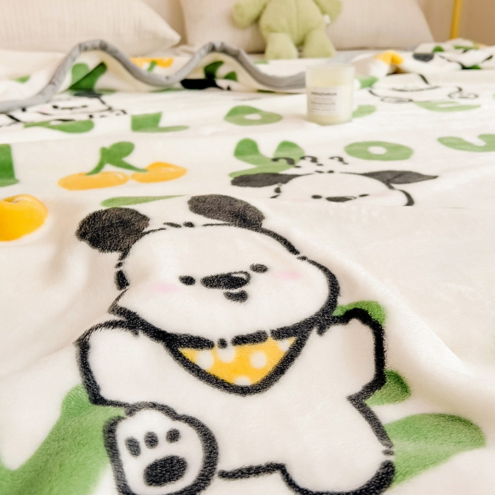 91家纺网 家纺一手货源 找家纺 启发毛毯 2025新款高克重双面牛奶绒盖毯 字母狗