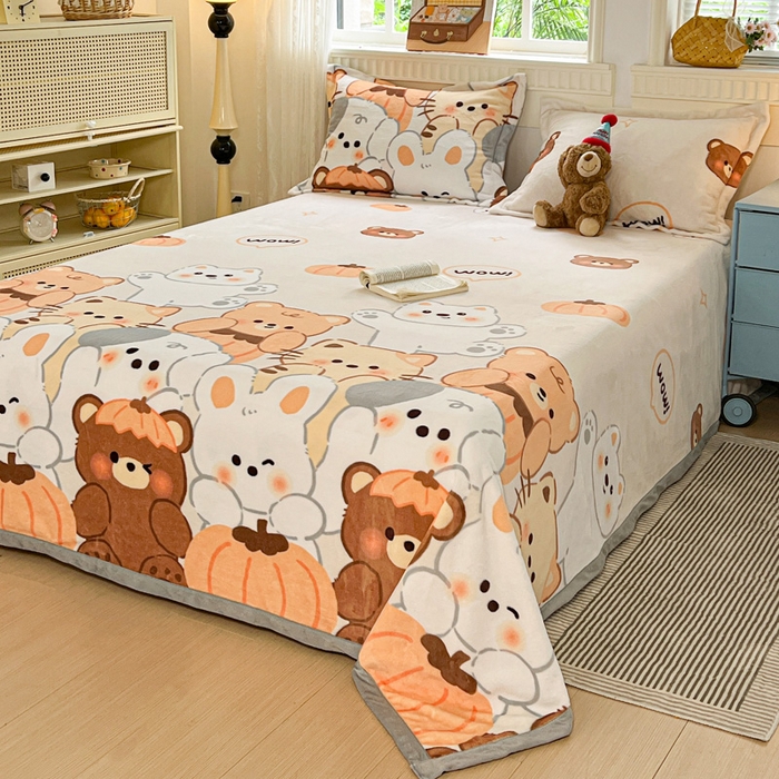 91家纺网 家纺一手货源 找家纺 启发毛毯 2025新款高克重双面牛奶绒盖毯 动物派对