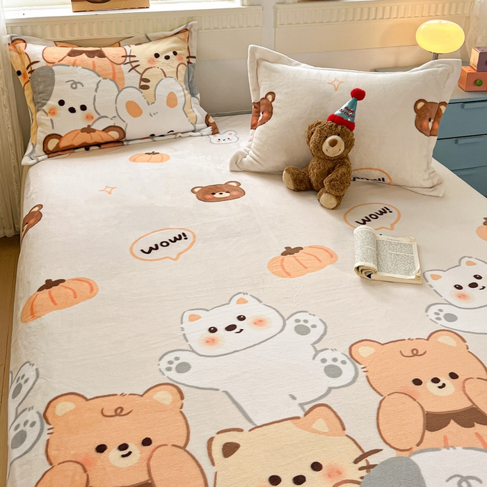 91家纺网 家纺一手货源 找家纺 启发毛毯 2025新款高克重双面牛奶绒盖毯 动物派对