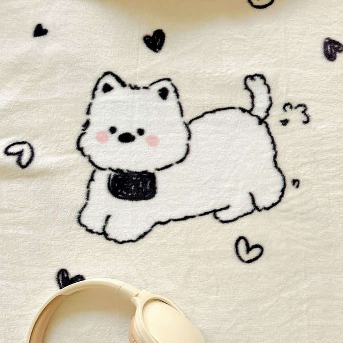 91家纺网 家纺一手货源 找家纺 启发毛毯 2025新款高克重双面牛奶绒盖毯 假日狗狗