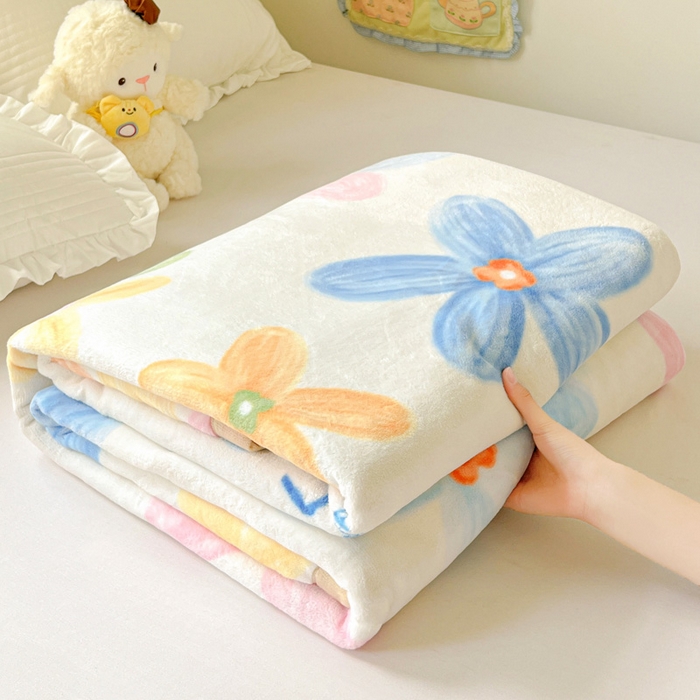 启发毛毯 2025新款高克重双面牛奶绒盖毯 甜美梦境