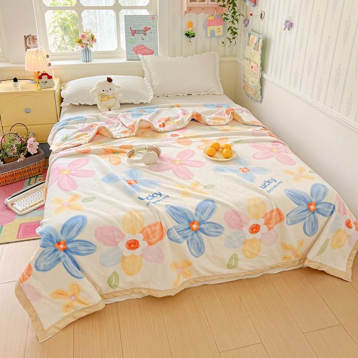 91家纺网 家纺一手货源 找家纺 启发毛毯 2025新款高克重双面牛奶绒盖毯 甜美梦境