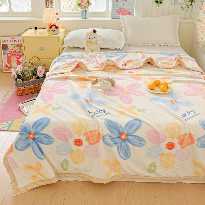 91家纺网 家纺一手货源 找家纺 启发毛毯 2025新款高克重双面牛奶绒盖毯 甜美梦境