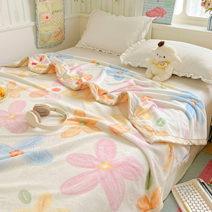 91家纺网 家纺一手货源 找家纺 启发毛毯 2025新款高克重双面牛奶绒盖毯 甜美梦境