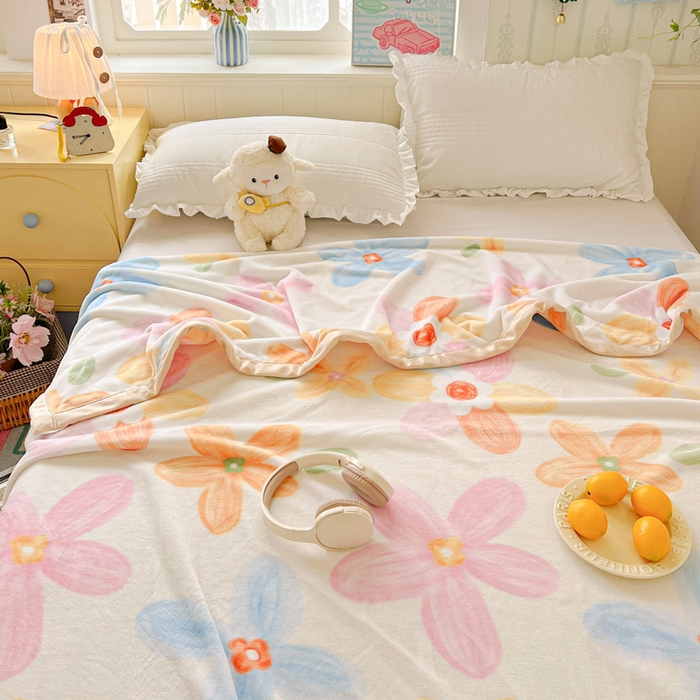 91家纺网 家纺一手货源 找家纺 启发毛毯 2025新款高克重双面牛奶绒盖毯 甜美梦境