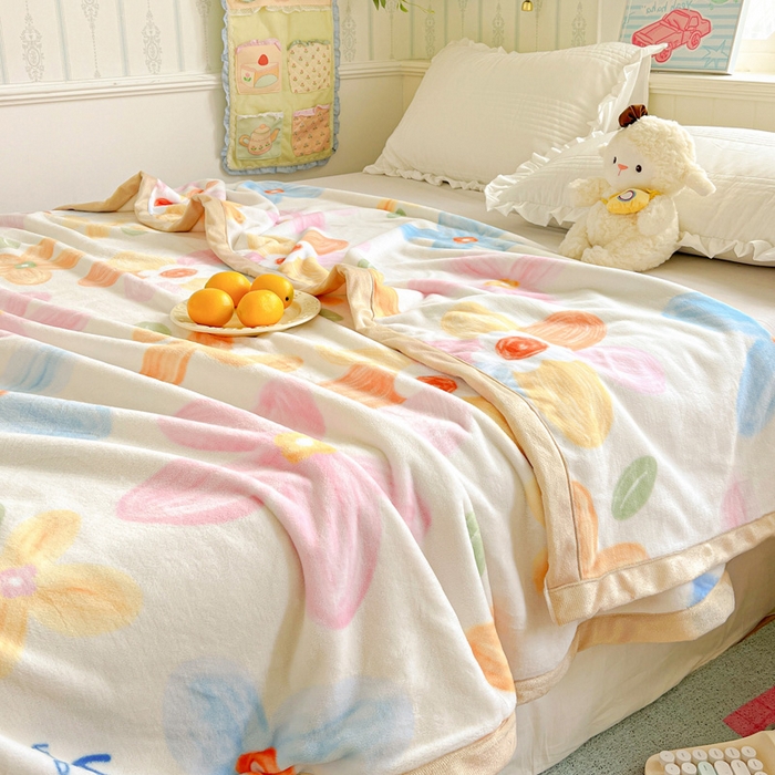 91家纺网 家纺一手货源 找家纺 启发毛毯 2025新款高克重双面牛奶绒盖毯 甜美梦境