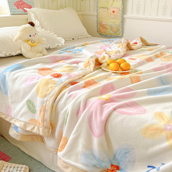 91家纺网 家纺一手货源 找家纺 启发毛毯 2025新款高克重双面牛奶绒盖毯 甜美梦境