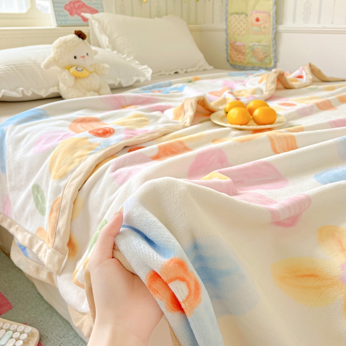 91家纺网 家纺一手货源 找家纺 启发毛毯 2025新款高克重双面牛奶绒盖毯 甜美梦境