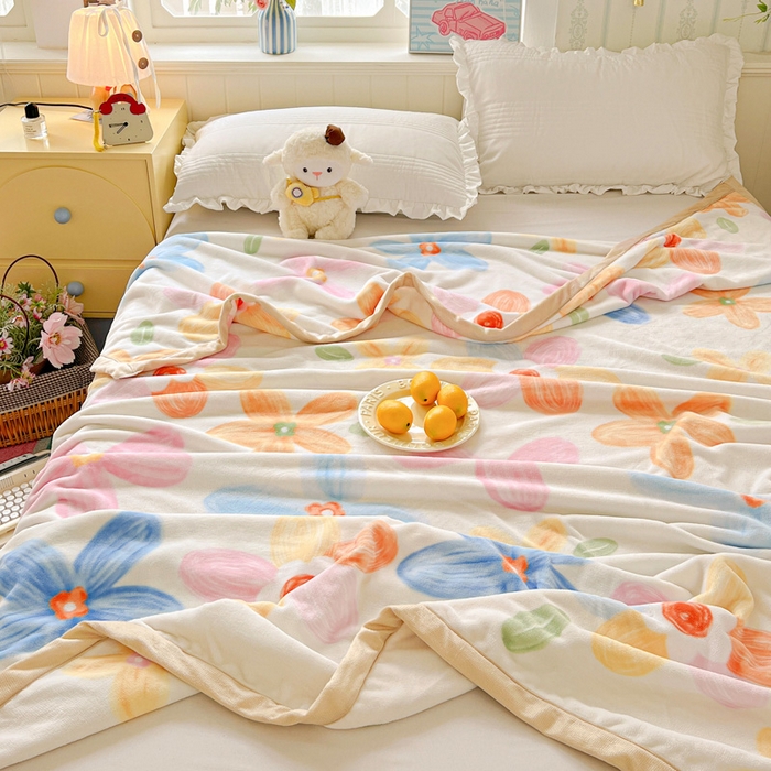 91家纺网 家纺一手货源 找家纺 启发毛毯 2025新款高克重双面牛奶绒盖毯 甜美梦境