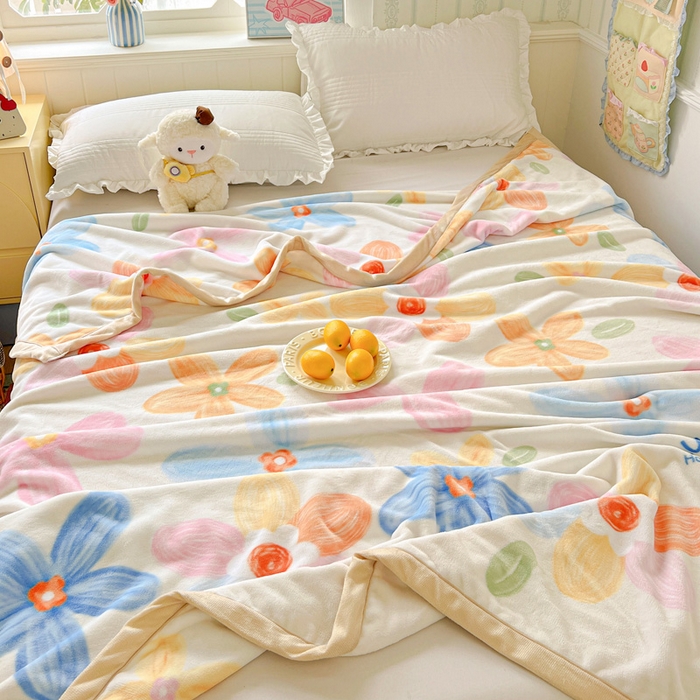 91家纺网 家纺一手货源 找家纺 启发毛毯 2025新款高克重双面牛奶绒盖毯 甜美梦境