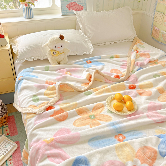 91家纺网 家纺一手货源 找家纺 启发毛毯 2025新款高克重双面牛奶绒盖毯 甜美梦境